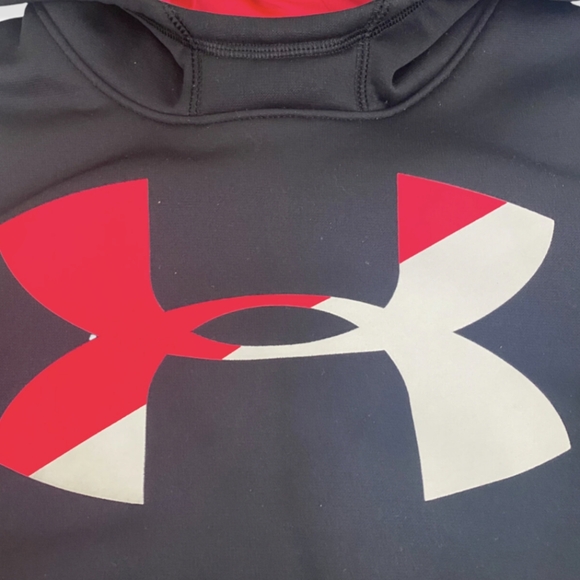 Under Armour Girls Armour Fleece Big Logo Black/Pink Hoodie NWOT Sz YLG MSRP $45 - Picture 5 of 6